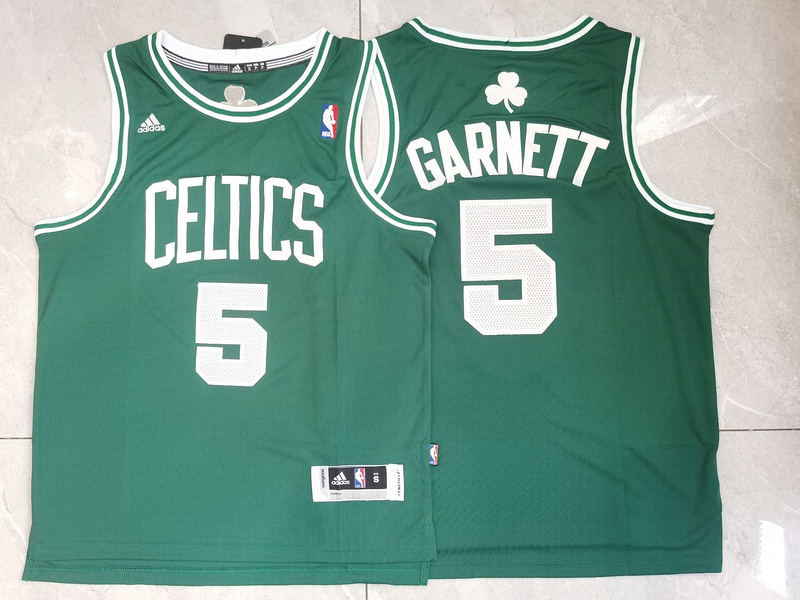 Men Boston Celtics #5 Garnett Green Adidas 2025 NBA Jersey style 1